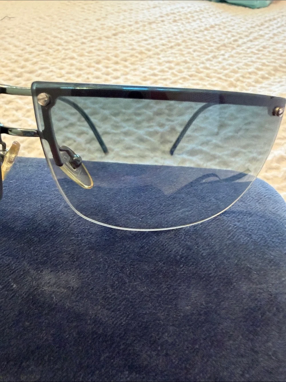 Gucci Rimless Sunglasses with Blue Gradient Lenses